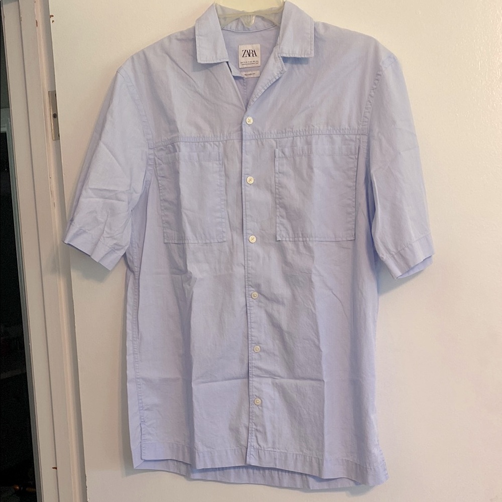 Zara Men’s Powder Blue Button Down Shirt- Size S
